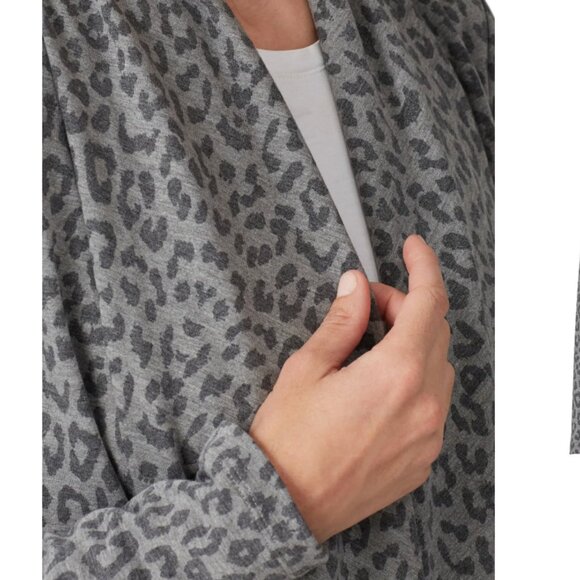XS - B Collection by Bobeau - French Terry Drape Cardigan Animal Print $68 msrp - Picture 4 of 10